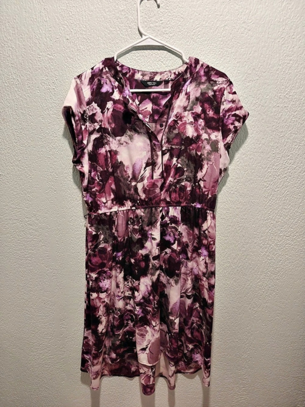 Simply Vera Wang Dress With Purple & Pink Floral Size Large Like New